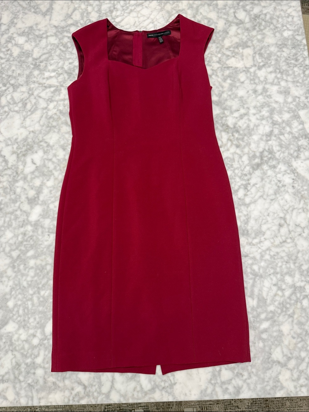 White House Black Market Sleeveless Midi Sheath Dress in Wine Red